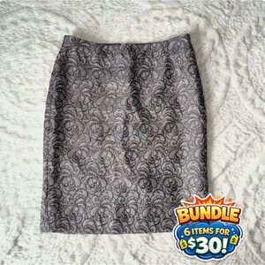 Ann Taylor Elegant Gray faux Lace pencil Skirt